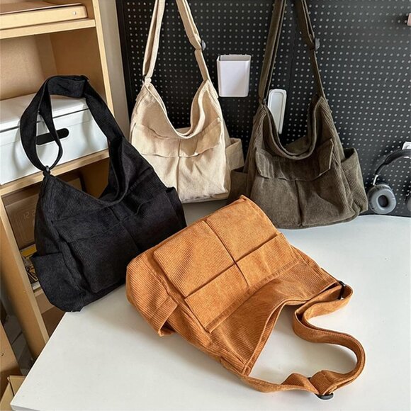 Durable Canvas Tote with Adjustable Strap – Fashionable Multi-Pocket Crossbody - Picture 7 of 7